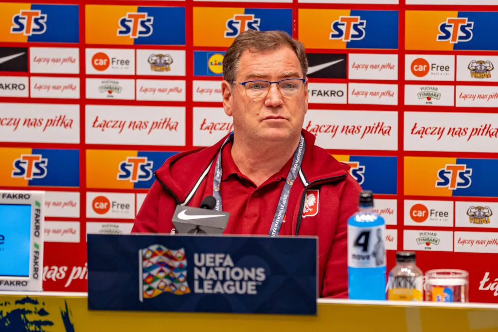 Jan Urban podczas konferencji prasowej