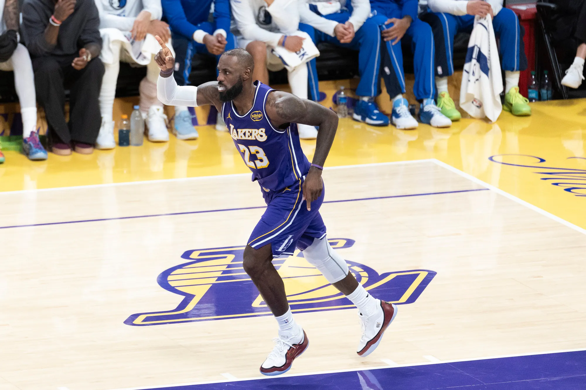 LeBron James - radość po zdobyciu puntków.